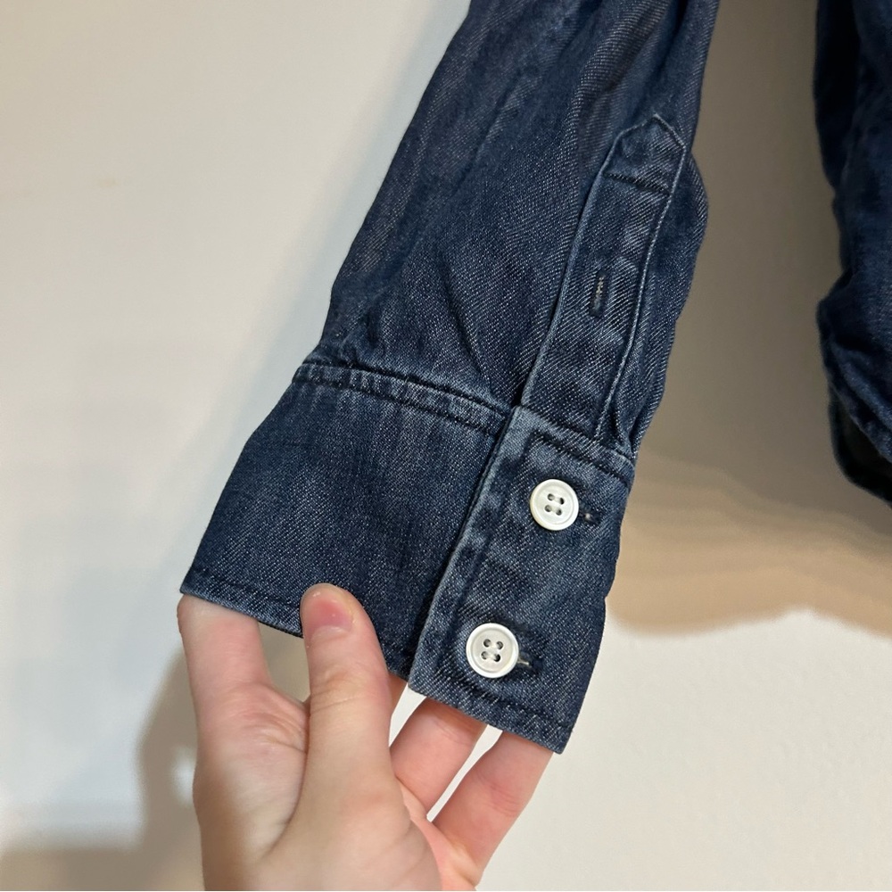 Frame Denim Dark Blue Denim Button-Down Shirt - Picture 2 of 9